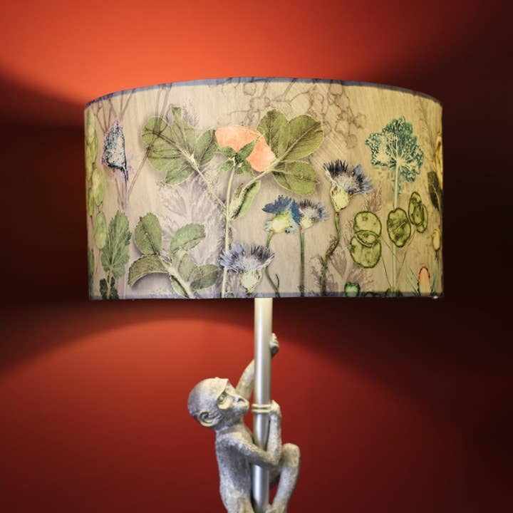 Mother's Silver Bouquet | Silver & Green | Lampshade for wholesale by Gillian Arnold