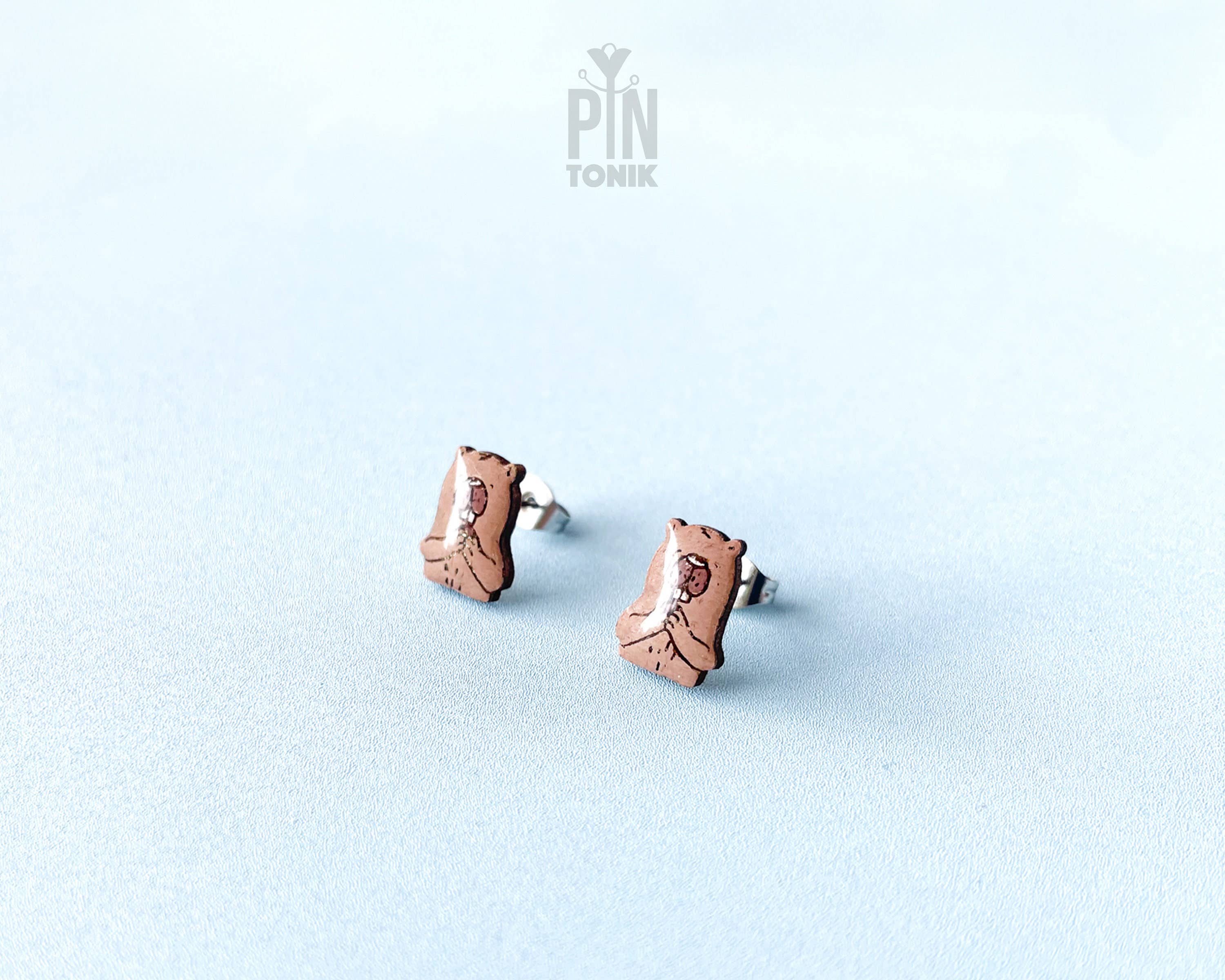 PinTonik - Wholesale Stud/Post Earrings - Beaver Stud Earrings - Funny Animal Gifts - Quirky Jewelry1