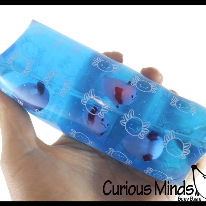 Curious Minds Toys - Wholesale Squishy Toy - Kids & Baby - 1 Jumbo Axolotl Animal Water Filled Tube Snake Stress Toy -