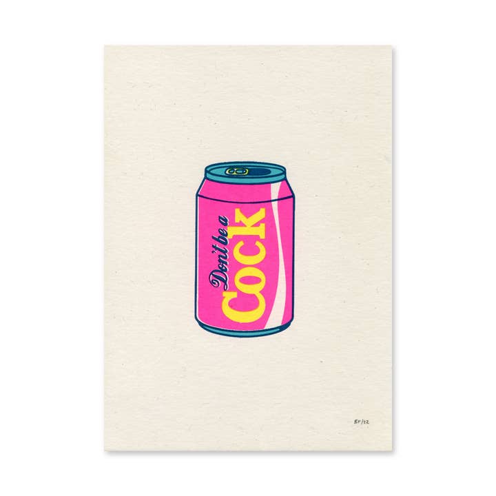 Basil & Ford - Wholesale Art Print - Coke Can - A5 Screen Print
