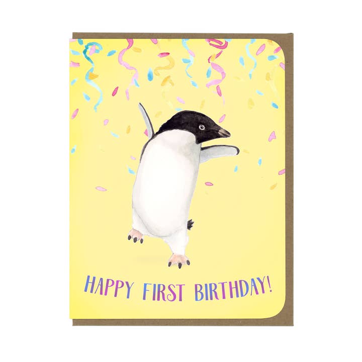 BIRTHDAY - Happy First Birthday! - Greeting Card for wholesale by Amy Rose Moore Illustration
