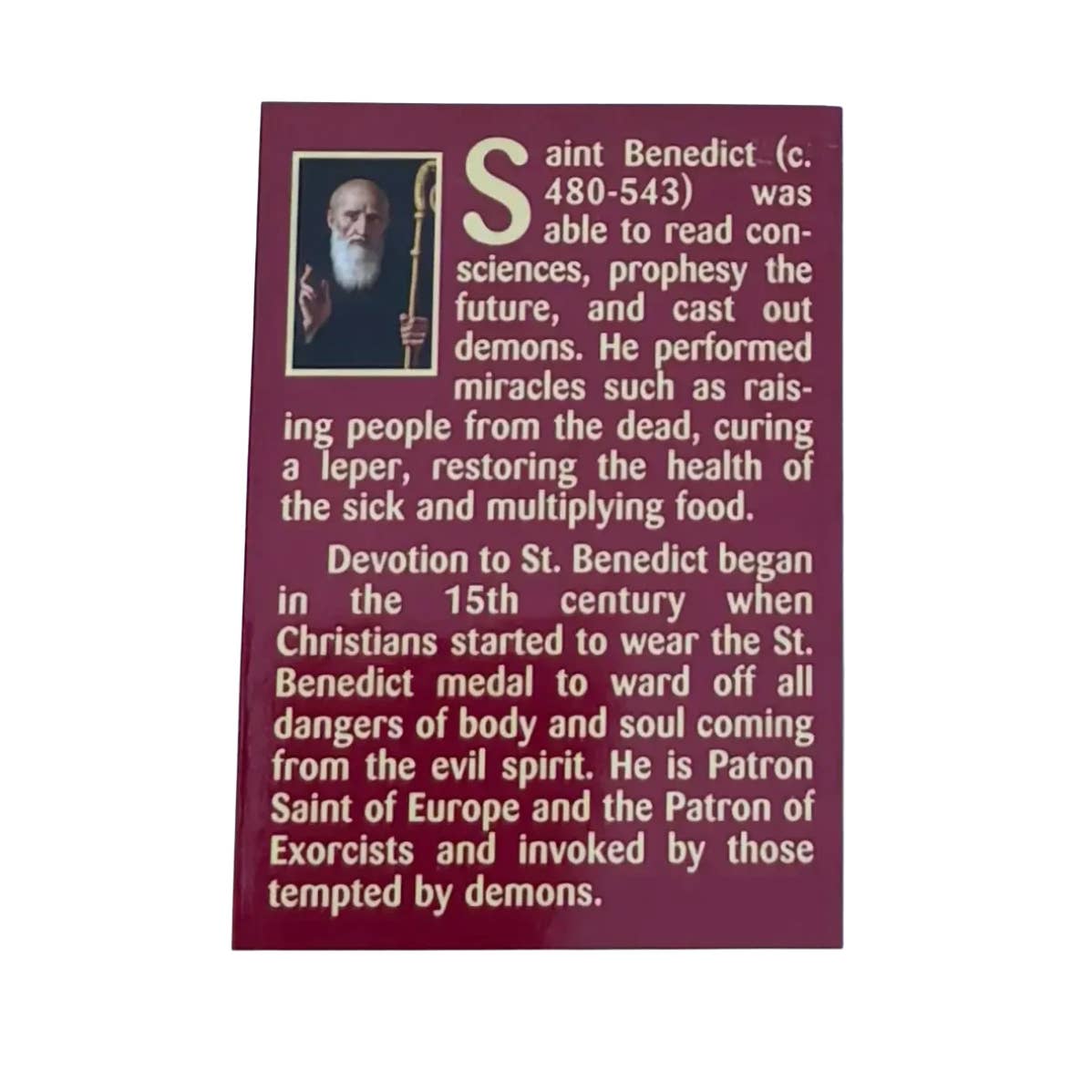 Oremus Mercy - Wholesale Religious Card - Prayer Card - St. Benedict Cross Medal  (25/pk)3