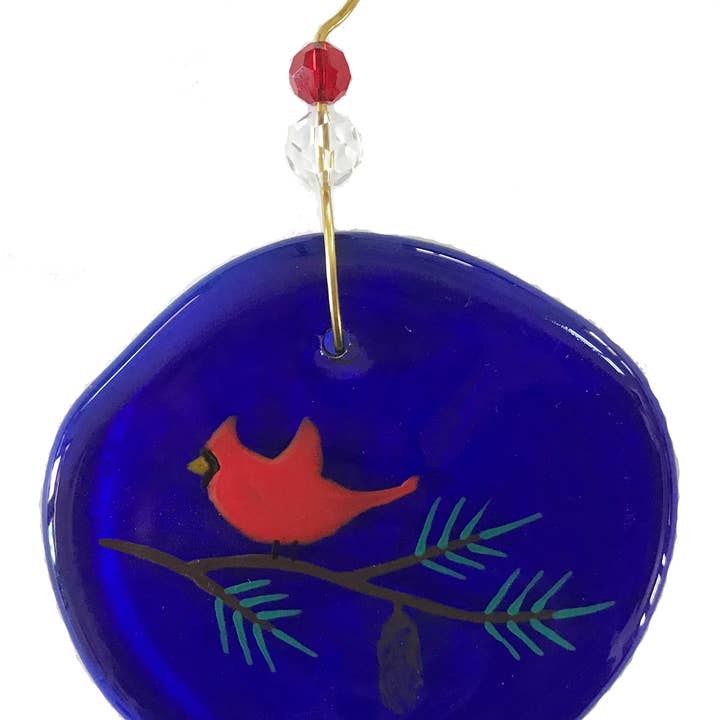 Wine Bottle Art - Wholesale Ornament - Ornament - Redbird & Pine Branch