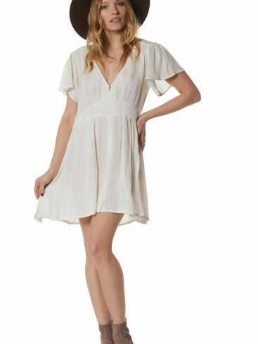 Lisa Kort Kjole Naturlig/Lurex for engroshandel hos Blue Boheme