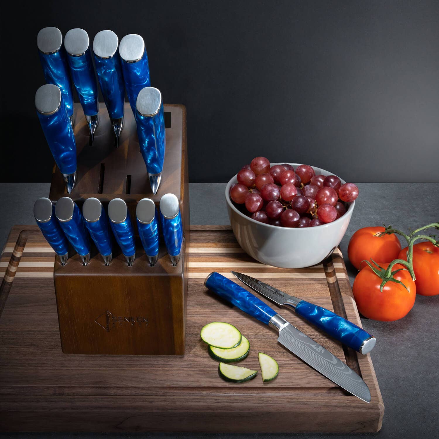 Senken Knives - Vendita all'ingrosso Set di coltelli - Set completo di coltelli da chef giapponesi «Cerulean» da 16 pezzi5