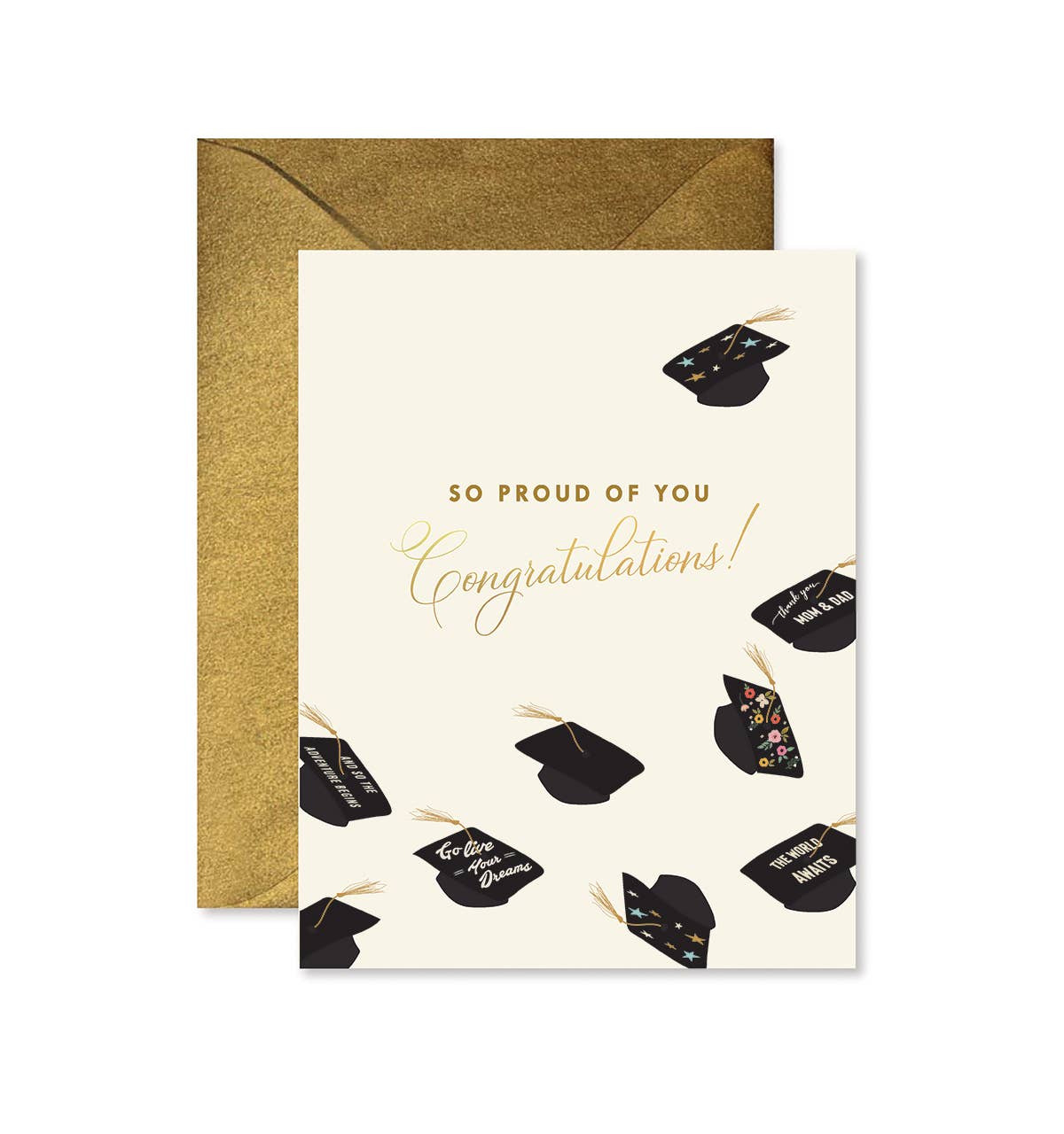 Ginger P. Designs - Wholesale Graduation Card - Flying Hats Graduation Greeting Card