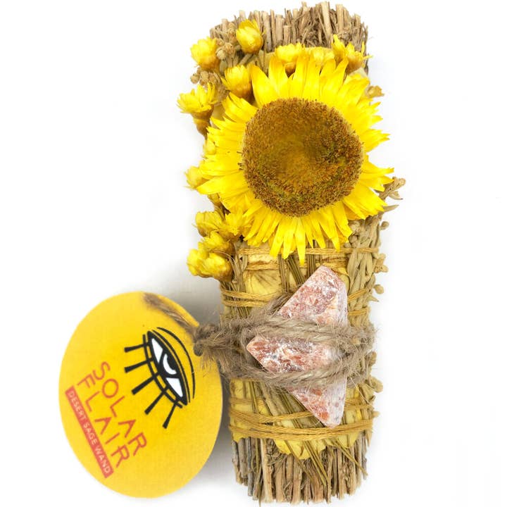 RITUAL GYPSY SAGE WANDS - Wholesale Sage bundle - 'SOLAR FLAIR' Ritual Wand (Desert Sage + Sunstone)1