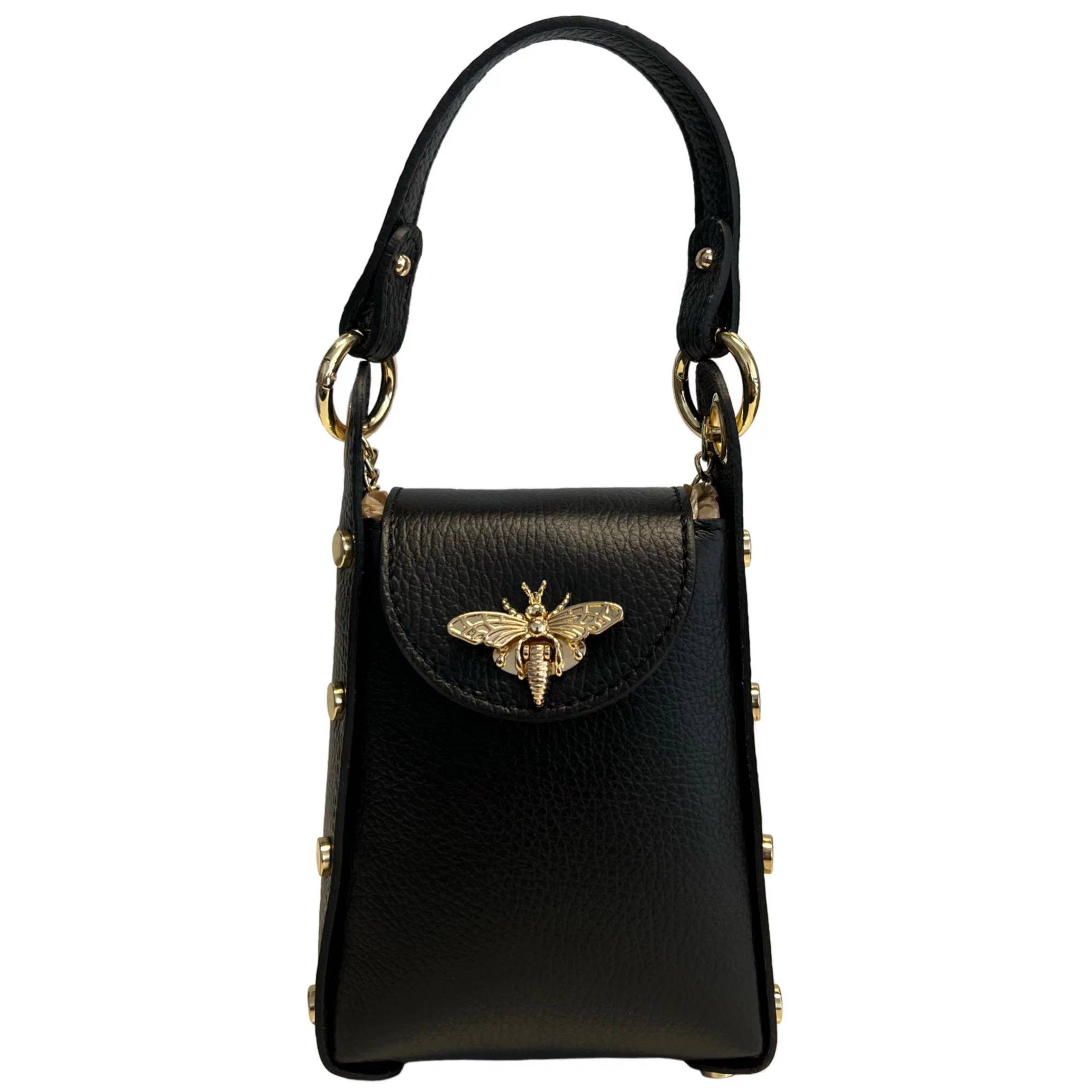 MODARNO - Wholesale Top Handle Bag - Women's - Modarno mini bag in genuine leather dollar with bee-shaped l13