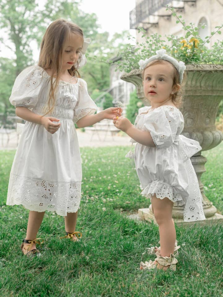 Petite Maison Kids - Vendita all'ingrosso Tutina (senza piedini) - Neonati - Pagliaccetto bianco in cotone Blanca6