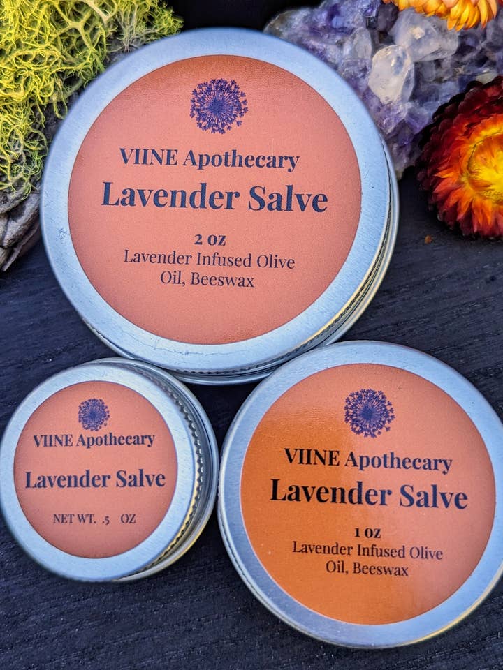 Lavender Infused Herbal Salve 1 oz // California Organic for wholesale by VIINE Apothecary
