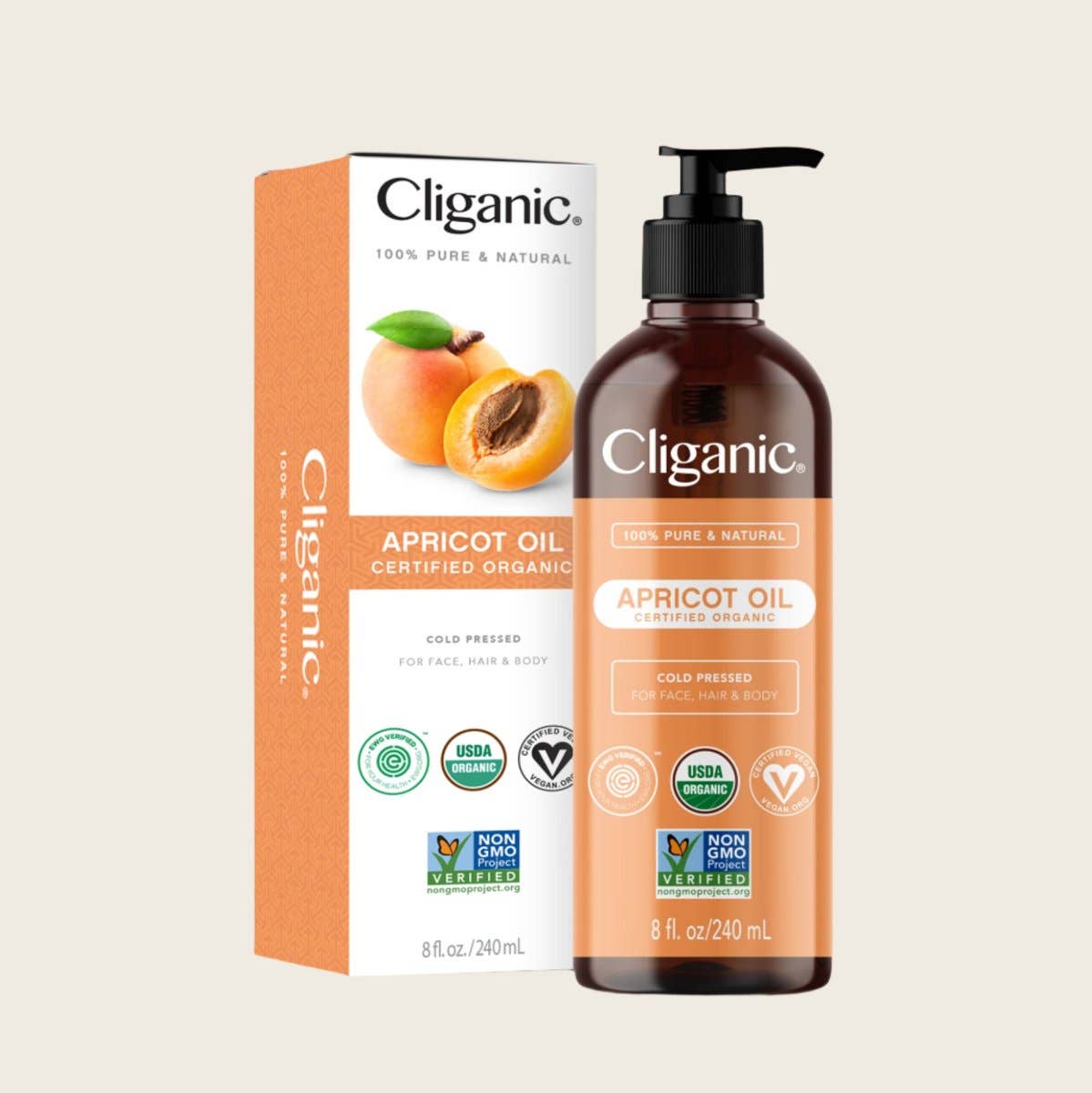 Cliganic - Wholesale Facial Oil - Organic Apricot Kernel Oil0