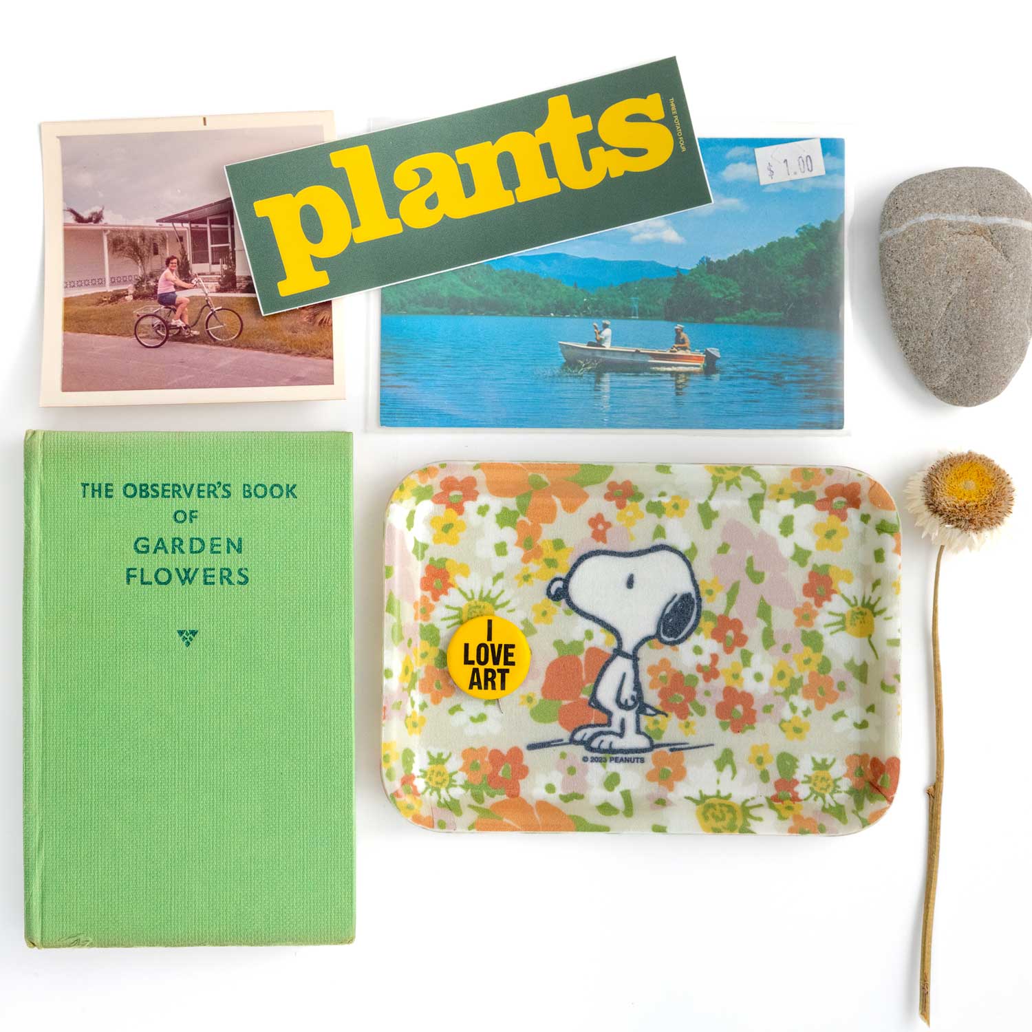 Three Potato Four - Wholesale Decorative Tray - 3P4 x Peanuts® - Snoopy Wildflowers Vintage-Style Tray1