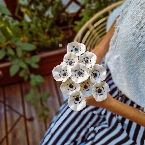 NaturoTheke - Wholesale Artificial Flowers - Small poppy diameter approx. 4 cm (19.5cm/27cm stem)6