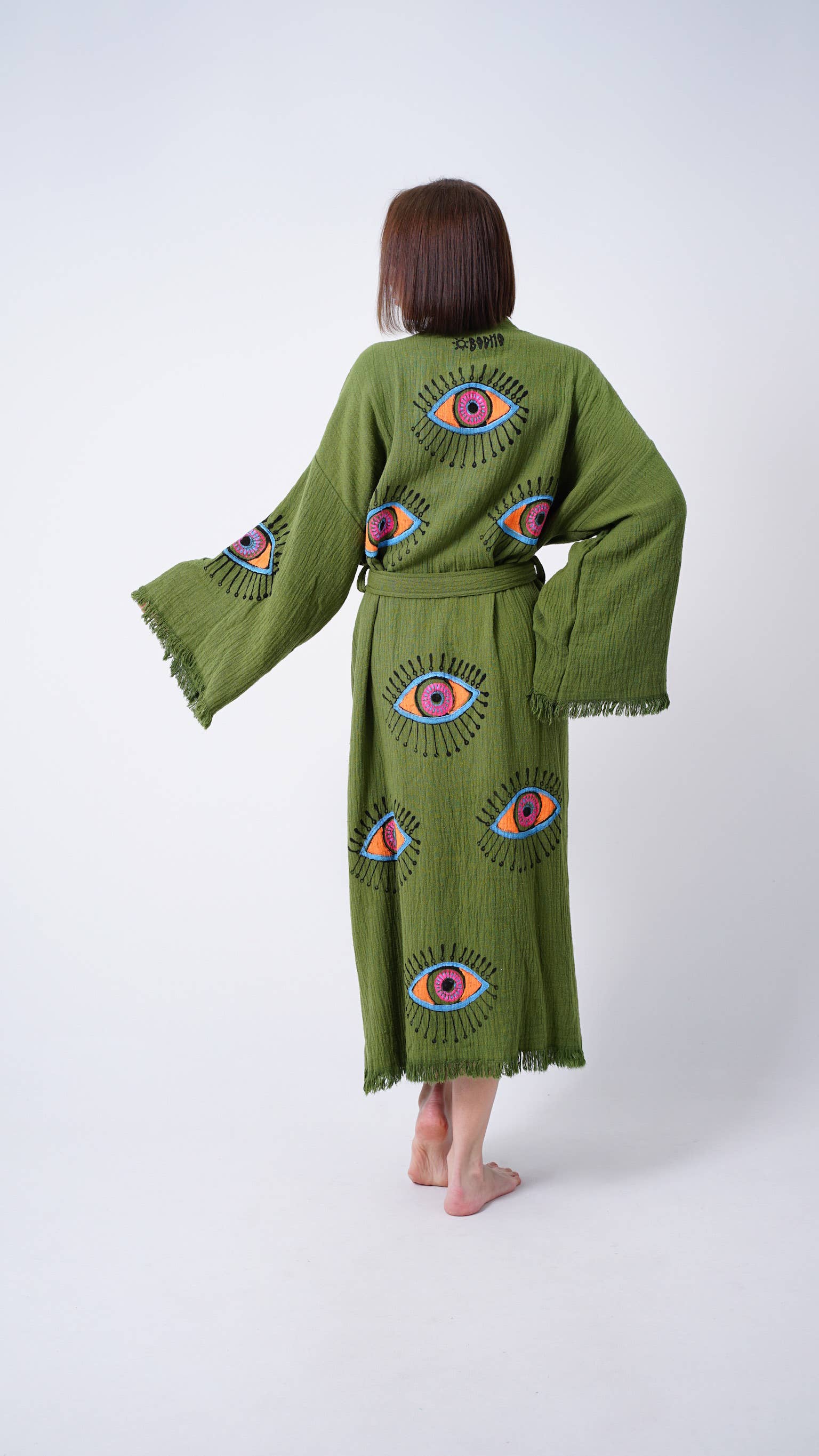 Bodho – Kimono - Mulher por atacado – Artesanal Evil Eye Festival de Boho Kimono, Boho Beachwear6