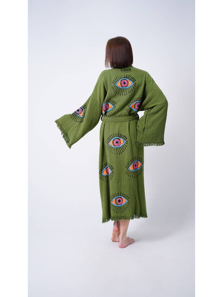 Bodho – Kimono - Mulher por atacado – Artesanal Evil Eye Festival de Boho Kimono, Boho Beachwear6