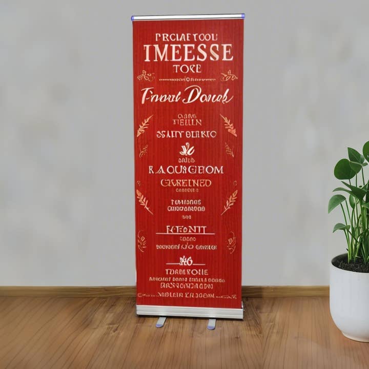 FIXTUREDISPLAYS - Vendita all'ingrosso Striscione - Supporto per banner avvolgibile verticale retrattile in lega di alluminio portatile 31,5"W X 80"H 221636