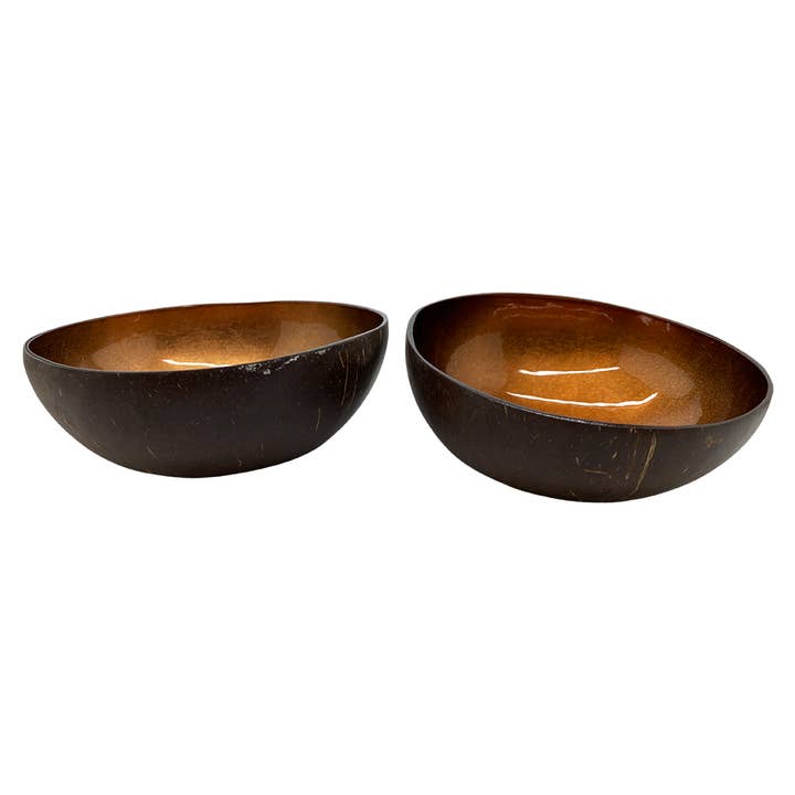 VIE - Wholesale Decorative Plate/Dish/Bowl - Hand-Painted Coconut Bowls, Lacquered, Set of 236