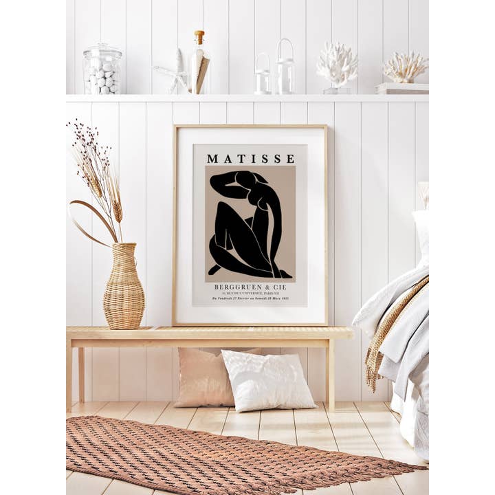 Rock Paper Scissors Wall Art - Wholesale Poster - Henri Matisse Exhibition Poster, Featuring Blue Nude II (reimagined in black)1