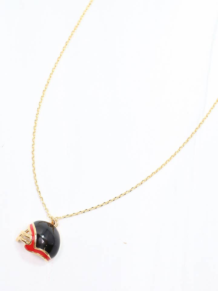 Collier Casque Émail Rouge Noir pour la vente par Caroline Hill