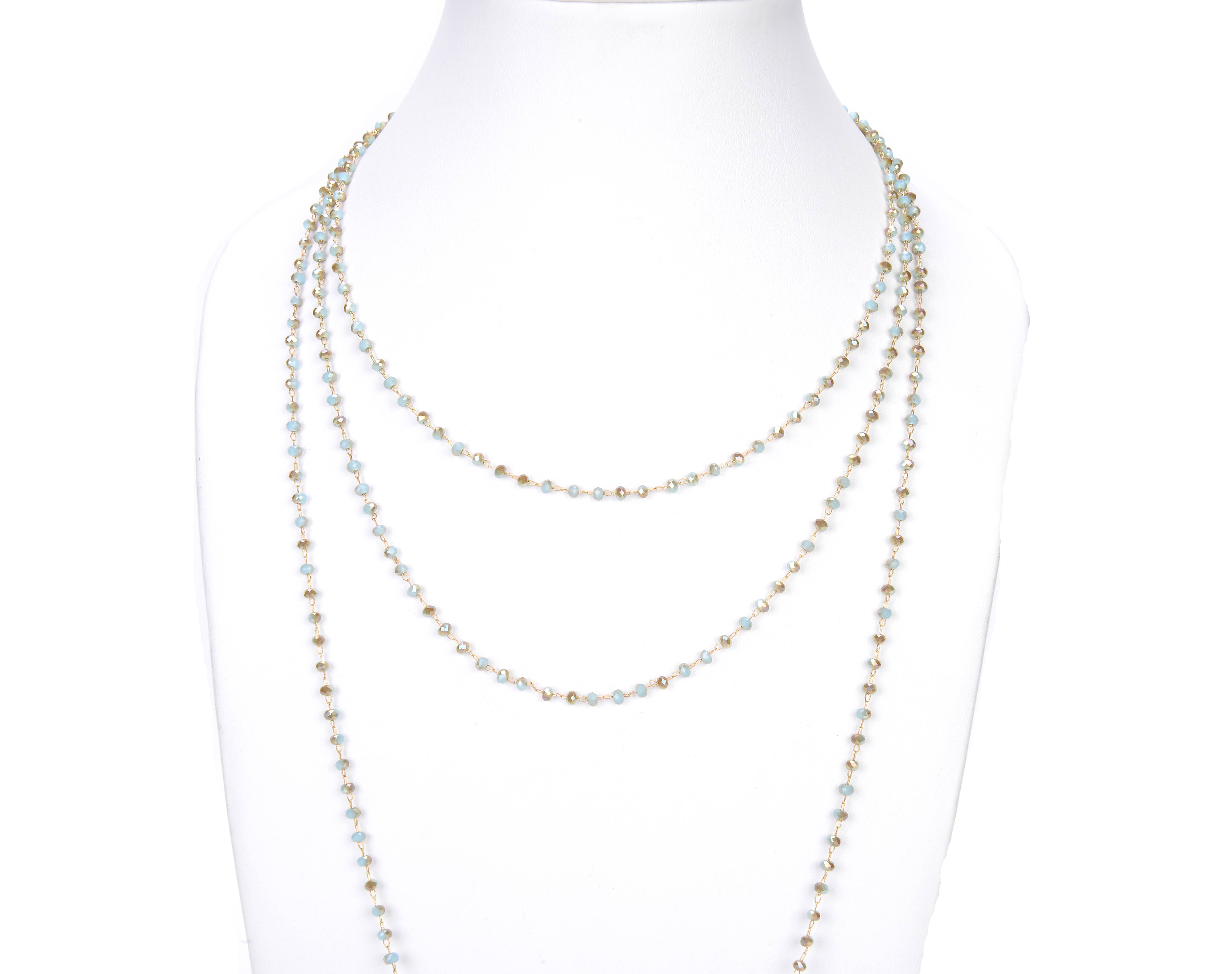 Beads Creation – wholesale Beads – Champagne Faceted Crystal Beaded Chain by Foot2