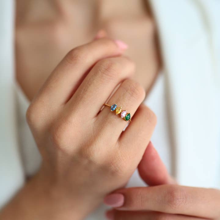 JoyPersonalized - Wholesale Multi-Stone Ring - Custom Multi Birthstone Ring2