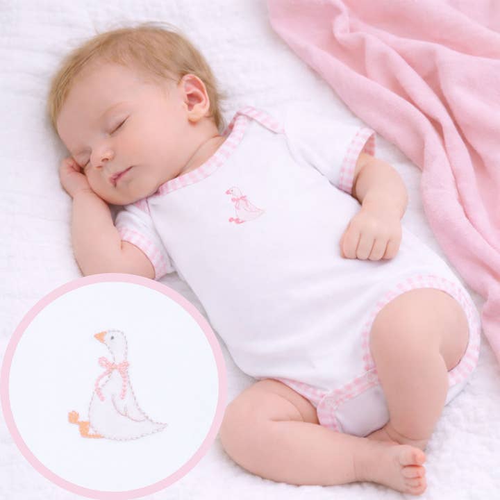 Body rose "Silly Goose" pour la vente par Magnolia Baby
