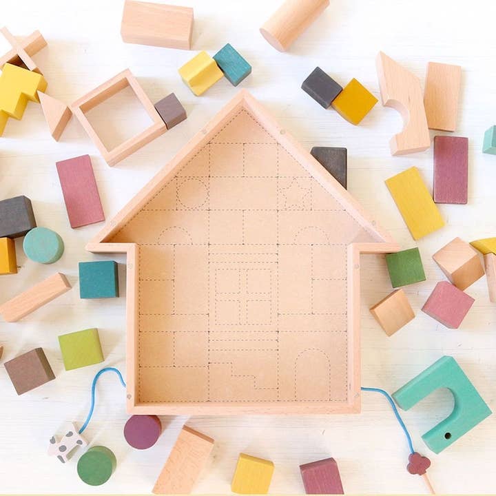 kiko+ & gg* - Wholesale Blocks - Kids Baby - Tsumiki Building House-Shaped Block Set