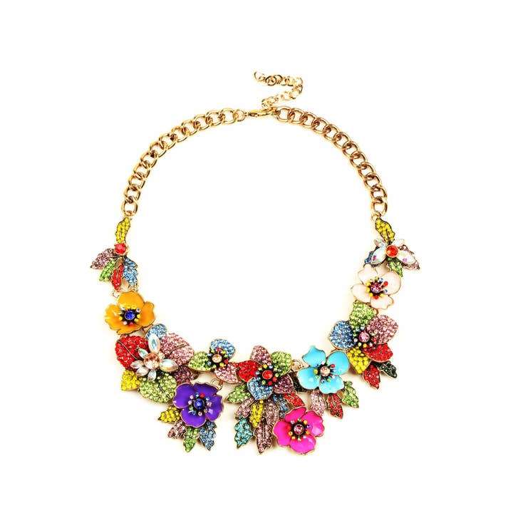 Eye Candy Los Angeles - Wholesale Bib Necklace - Amata Statement Necklace - Floral