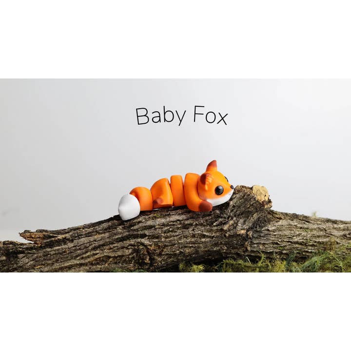 Great American Designs - Wholesale Fidget Toy - Kids - Tiny Baby Fox 3D Printed Toy, Articulated Toy, Fidget Toy