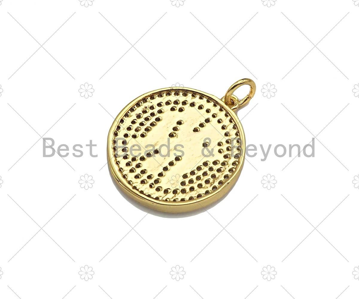 BestBeads&Beyond - Wholesale Individual Charm/Pendant - Gold Filled New York Yankees Logo On Round Cion Shape Pendant, 18K Gold Filled Medallion Charm,Necklace Bracelet Charm,20x22mm,Sku#F13992