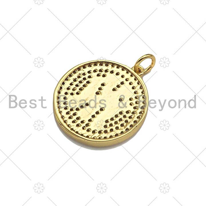 BestBeads&Beyond - Wholesale Individual Charm/Pendant - Gold Filled New York Yankees Logo On Round Cion Shape Pendant, 18K Gold Filled Medallion Charm,Necklace Bracelet Charm,20x22mm,Sku#F13992