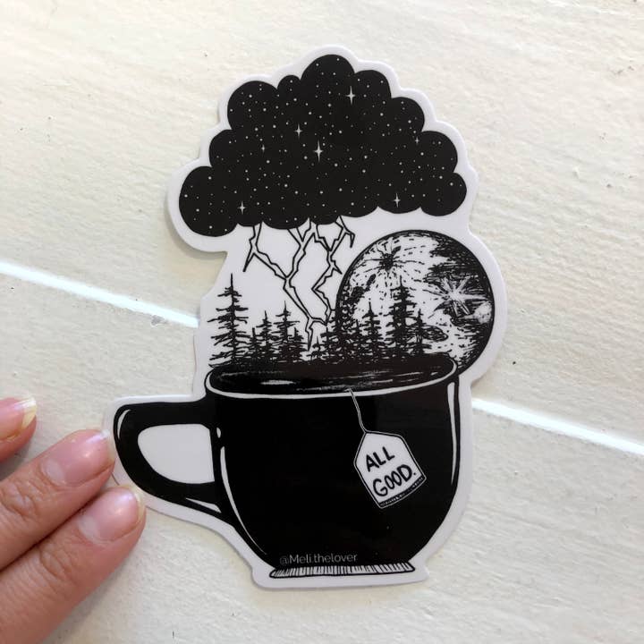 Meli TheLover – wholesale Sticker – Stickers Waterproof Vinyl - Storm TeaCup2