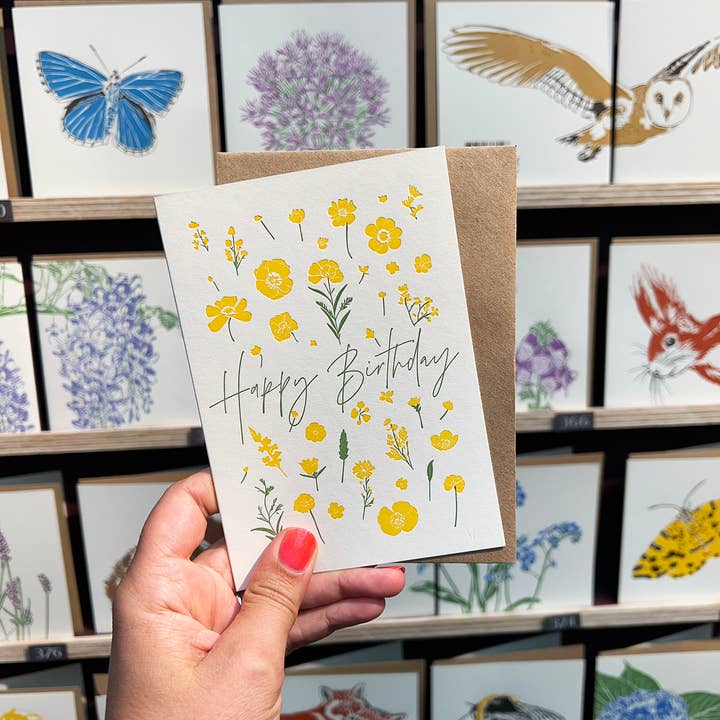 Penguin Ink - Wholesale Birthday card - Flower press Birthday Card | Letterpress Birthday Day Card4