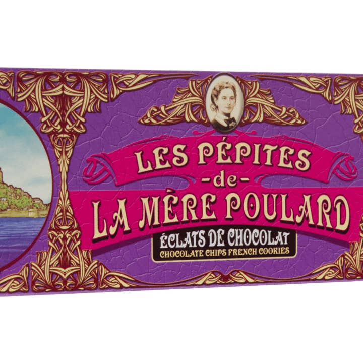 SCATOLA COLLEZIONE PEPITE SCAGLIE DI CIOCCOLATO 120G per la vendita all'ingrosso da parte di Biscuiterie La Mère Poulard