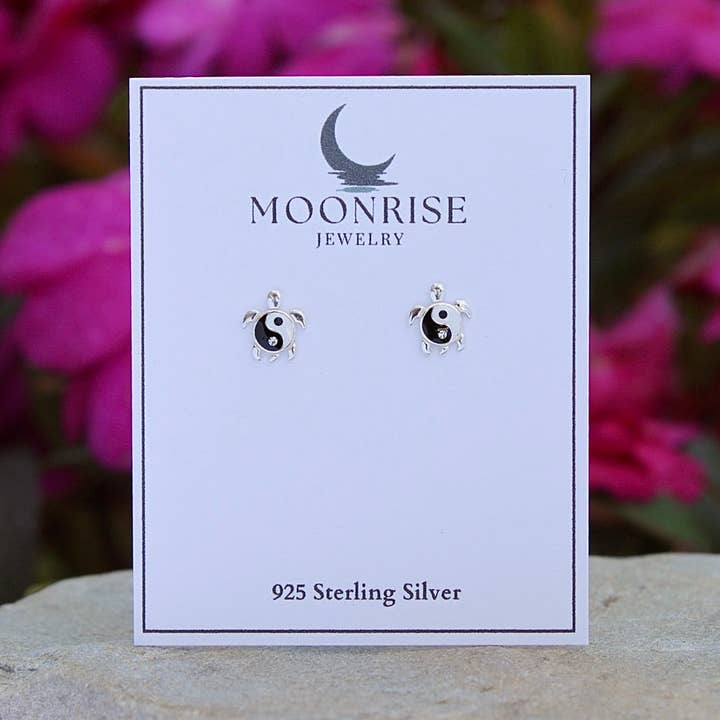 Moonrise Jewelry - Wholesale Stud/Post Earrings - E-97 Yin Yang Turtle Earrings2