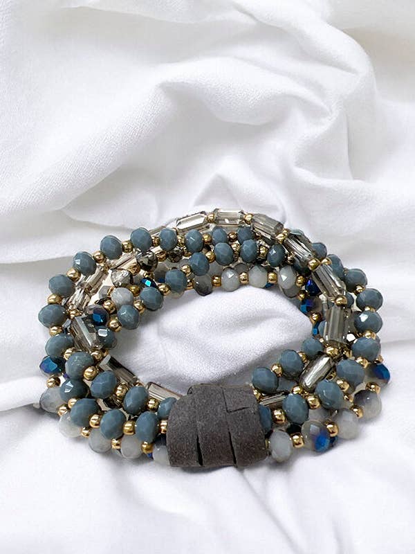 Bracelet à facettes multiples avec un mélange de pierres pour la vente par Andrea Bijoux