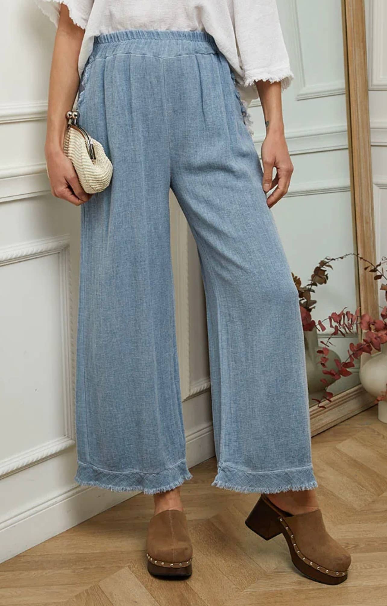 LÉA & LUC – Calças - Mulher por atacado – Calças em 50% Linho 50% Algodão REF. 933910