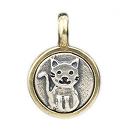 Handgjord återvunnen Sterling Silver Cat Charm för wholesale av Marmalade Jewellery