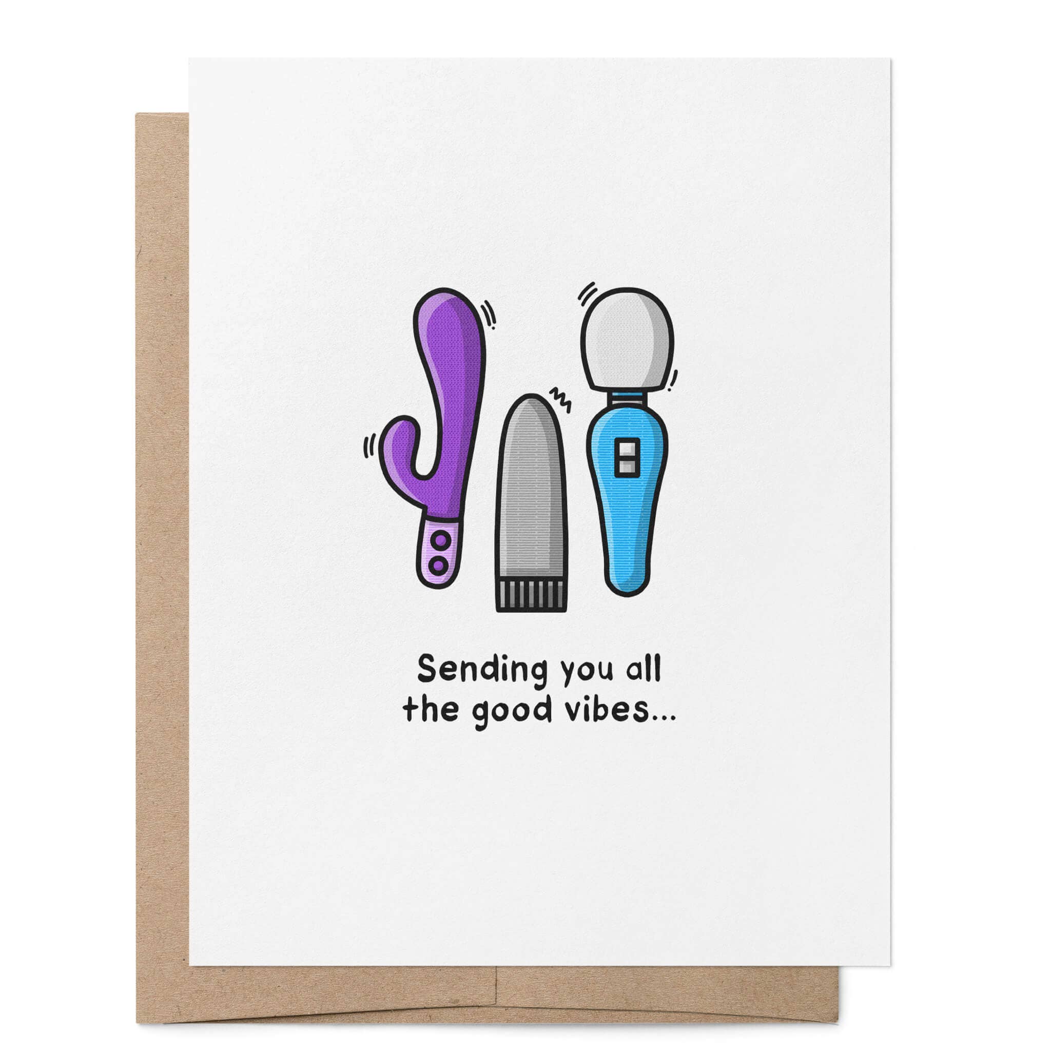 That Queer Card Co - Wholesale Encouragement Card - Sending You All the Good Vibes | Adult Kinky Sexy Card1