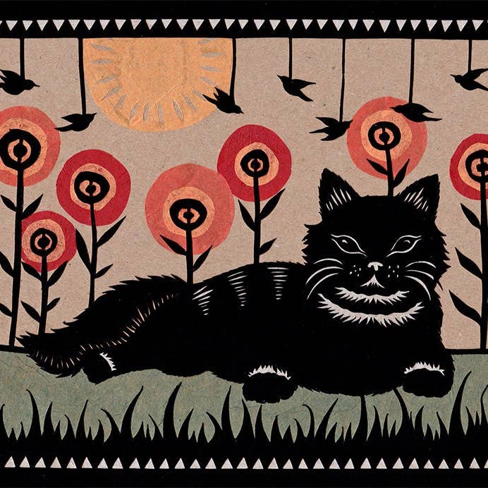 Kattens livsstil - 8 x 10 tommer skåret papir kunsttryk for engroshandel hos Rural Pearl: Cut Paper Art by Angie Pickman
