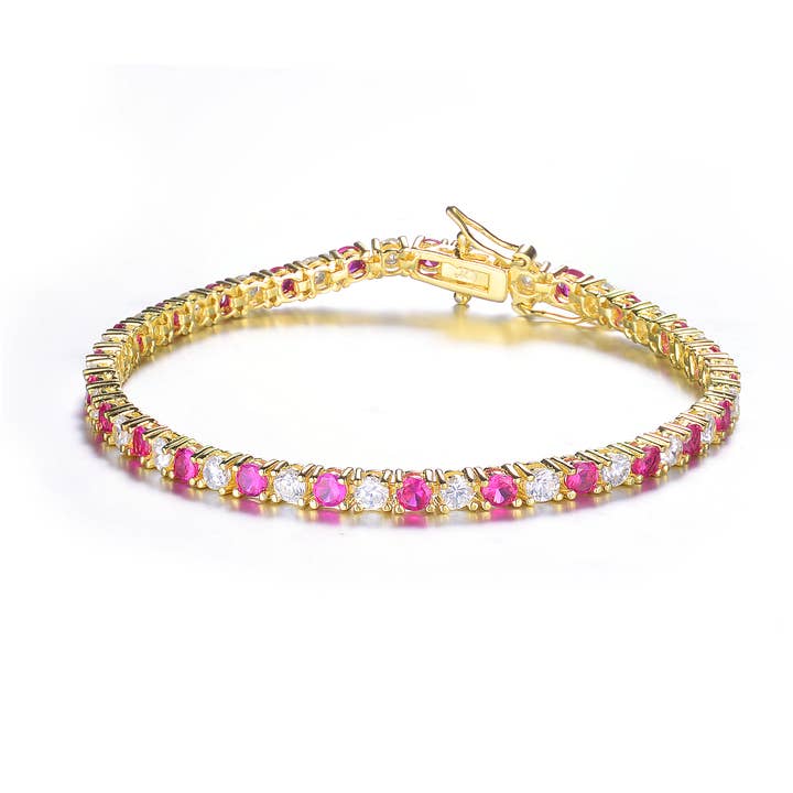 Bracelet en argent sterling avec zircone cubique (780-4-R) pour la vente par Genevive