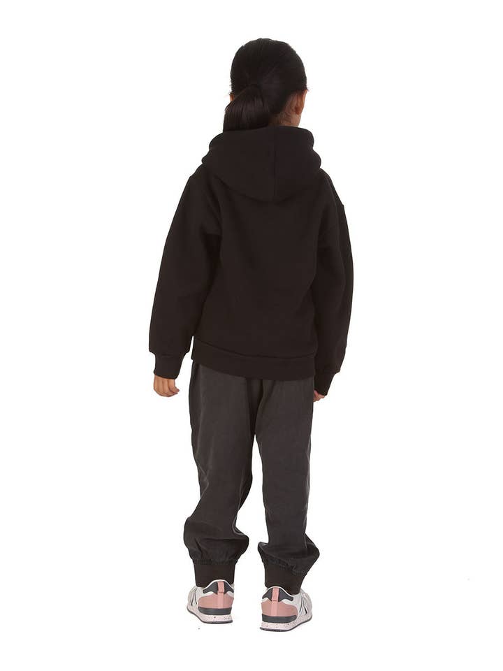 Trendy Toggs Kids Plain Overhead Black Hoodie for wholesale on Faire