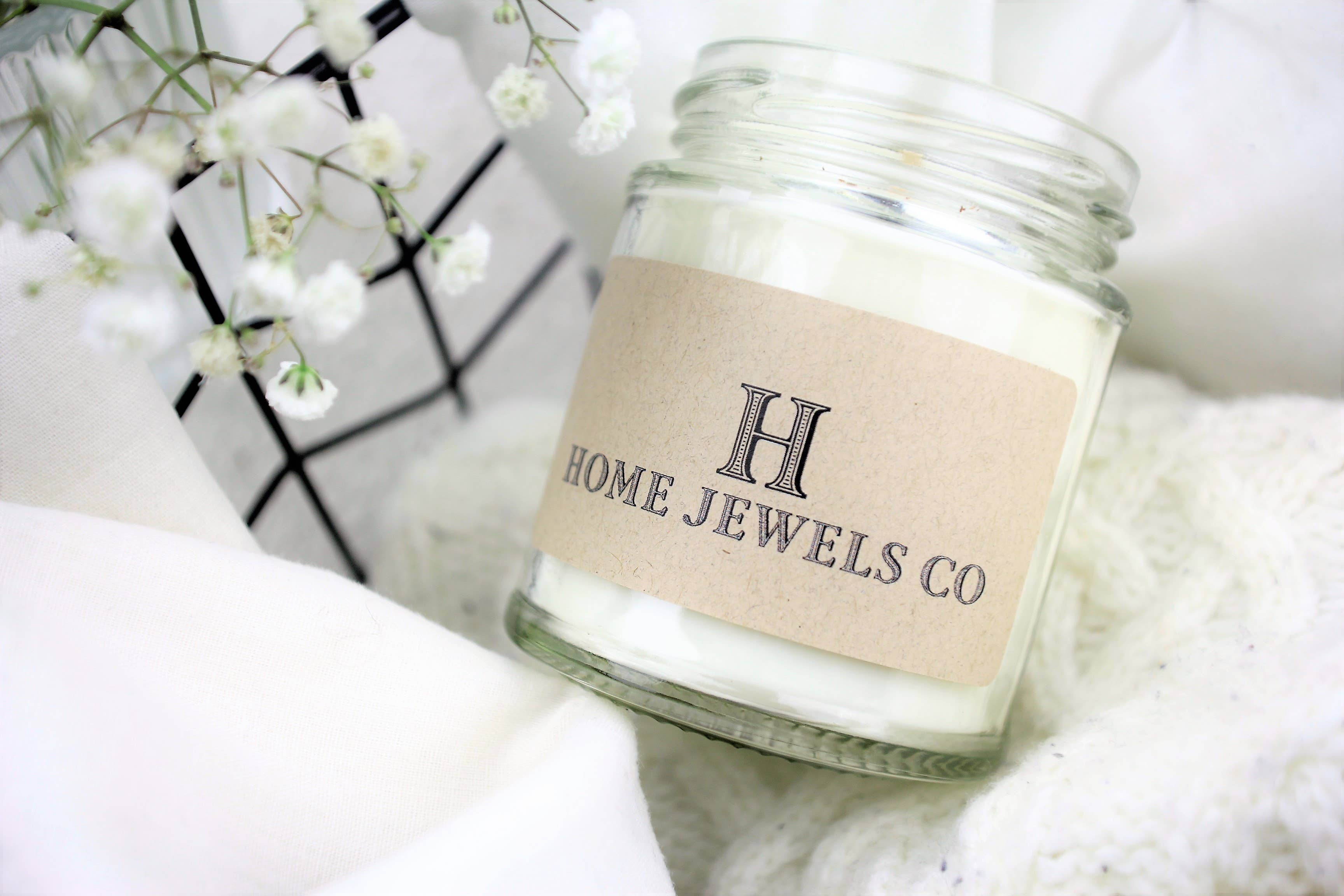 Home Jewels Co - Wholesale Jar/Filled Candle - Fresh Linen Scented Soy Candle Jars - 8oz, 12oz, 16oz 1