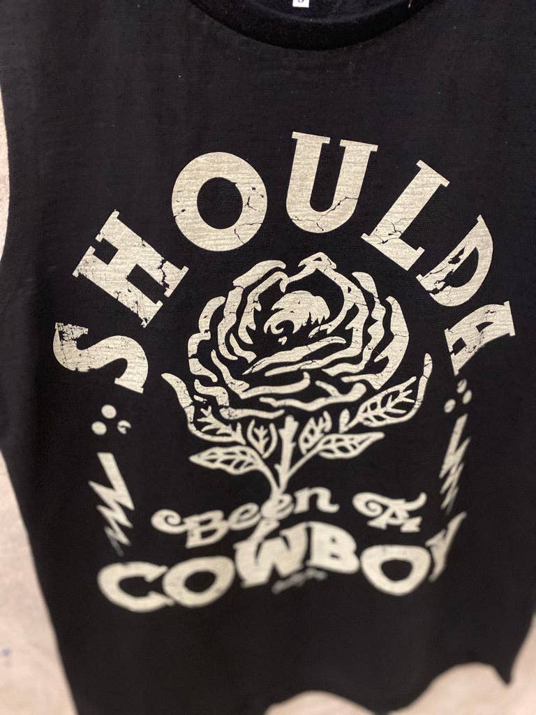 Country Deep Apparel - Wholesale Tank Top - Women's - Shoulda Been A Cowboy Muscle Tank Top1