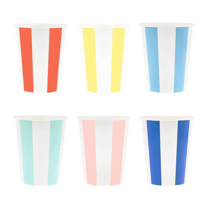 Beach Striped Cups for wholesale by Meri Meri