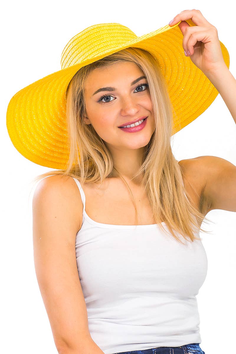 Cap Zone - Wholesale Straw Hat - Women's - Thin Light-Weight Floppy Straw Beach Sun Hat42