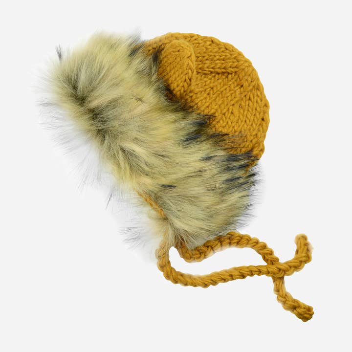 Bonnet Lion, moutarde | Bonnet cadeau pour bébé et enfant pour la vente par The Blueberry Hill