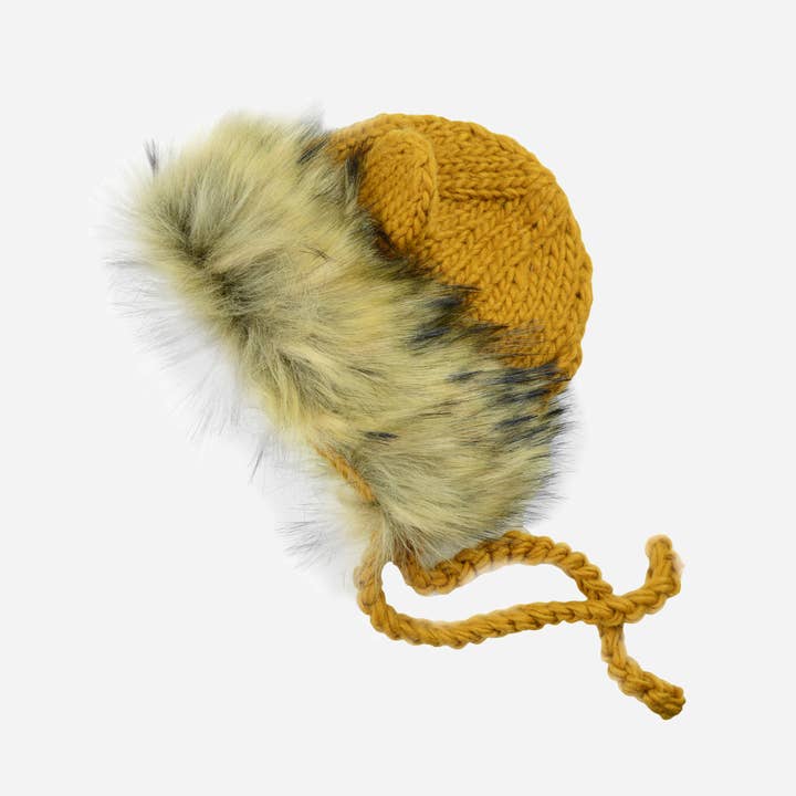 Lion Bonnet, Mustard | Baby & Kids Hat Gift for wholesale by The Blueberry Hill