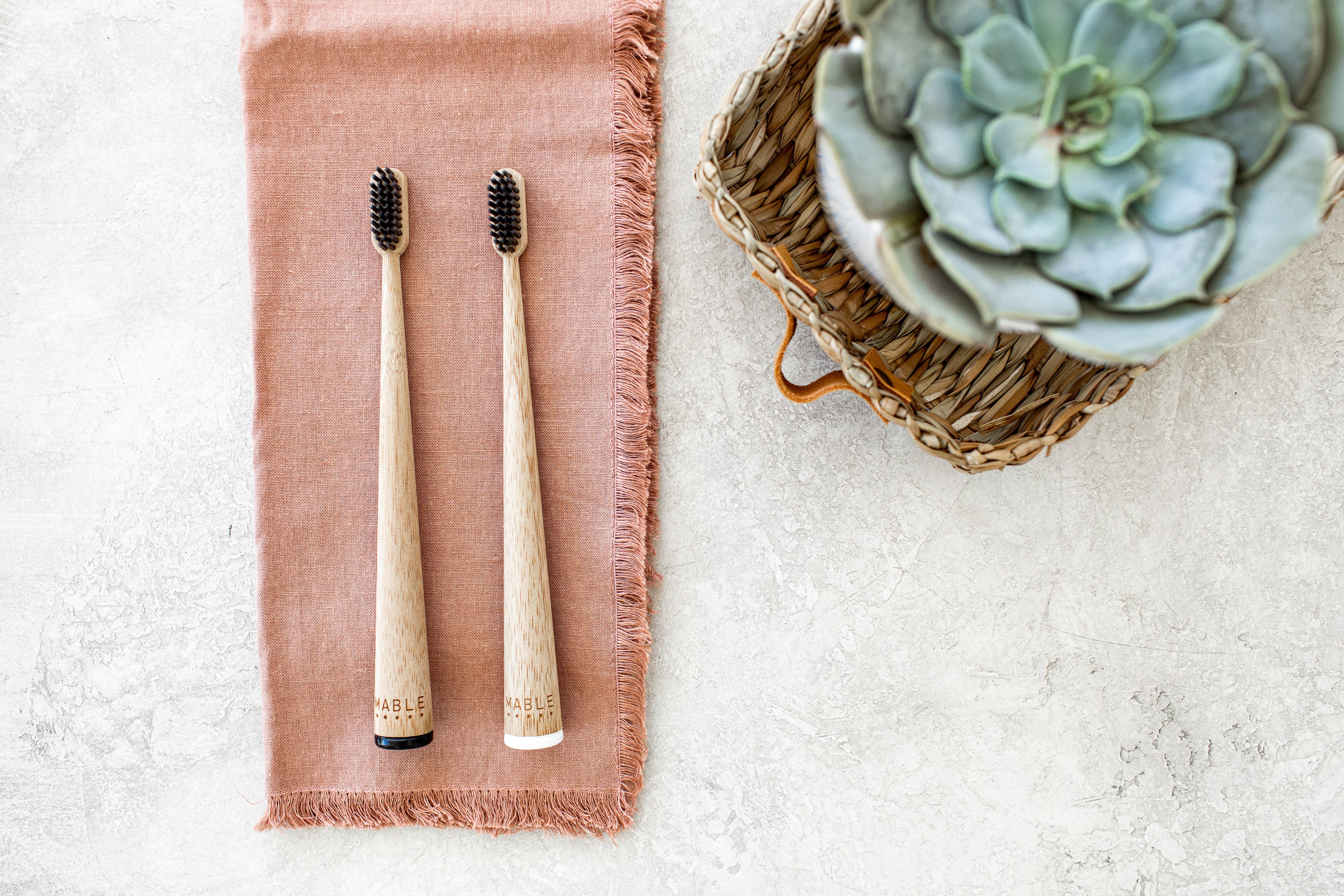 MABLE - Wholesale Toothbrush - Bamboo Toothbrush, by MABLE - Two Pack - Charcoal Bristles1
