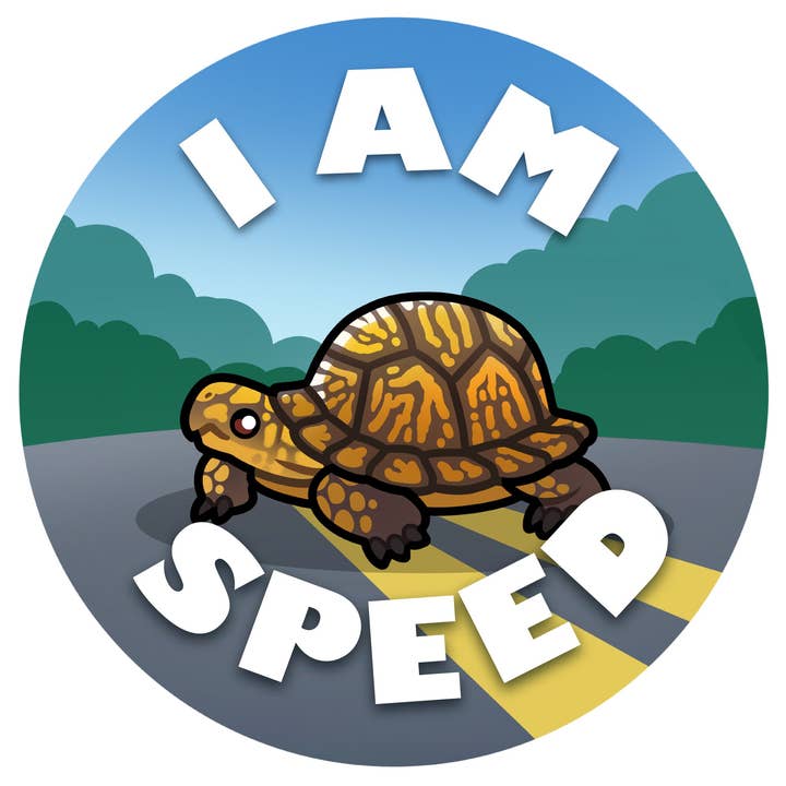 Ich bin eine schnelle Schildkröte Ansteckbutton für den Großhandel von Rextooth Studios